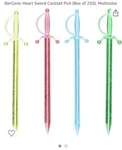 Barconic Heart Sword Cocktail Pick (box Of 250), Multicolor New. Price: $16.00.