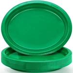 Bonsiny 50 Green Plates Disposable 12" X 10" - Oval Count, New. Price: $34.52.