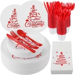 Shellwei Christmas Plastic Dinnerware Set, Xmas Disposable Plates Includes 40... New. Price: $134.89.