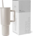 Simple Modern 40 Oz Trek Tumbler With Handle Ounces, -almond Birch New. Price: $42.99.