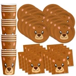 Bear Birthday Party Supplies Set Plates Napkins Cups Tableware Kit For 16 New. Price: $28.52.