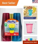 Party Perfect Tinted Disposable Plastic Cups, Red, Blue, And Yellow C... New. Price: $26.00.
