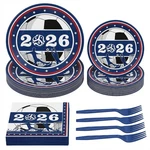 World Cup 2026 Soccer Party Decorations 100PCS Disposable Paper Plates And N... New. Price: $24.99.