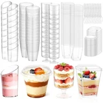 Mwellewm 400 Pcs Dessert Cups With Lids & Spoons, Clear New. Price: $53.49.