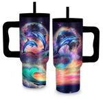 Xiiai Gifts For Women - 24 Oz Dolphin Tumbler With Handle Straw Insulated New. Price: $51.99.