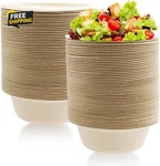 100 Pack 12 Oz Disposable Paper Bowls, Heavy Duty Compostable, Eco-friendly New. Price: $16.54.