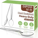 6.8'' Clear Plastic Spoons Heavy Duty W/ Heat Resistant & Bpa Free Party Supply New. Price: $11.53.