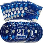 Niynrde 40PCS 21ST Birthday Party Plates And Napkins 13*13, Blue Silver New. Price: $10.52.