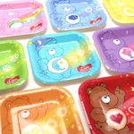Fun Express Care Bears Party Disposable Square Paper Dessert Plates, 7", 8 New. Price: $16.70.
