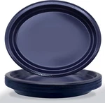 50 Count Blue Plastic Plates - Oval Navy For Birthday Picnic Easter New. Price: $35.91.
