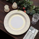 White Gold 25 Round 13" Vintage Disposable Paper Charger Plates Party Events New. Price: $25.56.