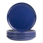 Double Line 10.5" Dinner Plate, Set Of 6, Cobalt Blue New. Price: $47.75.