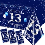 Grehumor 3PCS 13TH Birthday Tablecloth Silver Blue 70.8X42.5 Inches, New. Price: $16.23.