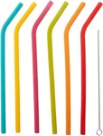 Msc Joie Rainbow Silicone Drinking Straws With Cleaning Brush Reusable Set Of 6 New. Price: $9.00.