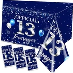 Grehumor 3PCS Birthday Tablecloth Silver Blue Happy Decorations 13TH New. Price: $20.02.