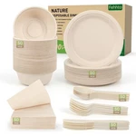 Disposable Paper Set 300PCS Compostable Sugarcane Plates, Bowls, Heavy... New. Price: $50.22.