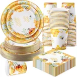 250 Pcs Bee Party Disposable Tableware Set Plates And Napkins Cups Supplies T... New. Price: $49.85.