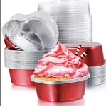 20 Sets Aluminum Foil Pan Heart Shaped Cupcake With Lids 100 Ml/ 3.4... New. Price: $9.99.