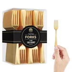 Mini Forks Desserts Bulk Pack Of 100 Gold Disposable 4 New. Price: $17.80.