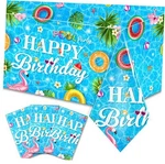 3PIECES Pool Party Tablecloth - Summer Swimming Decoration Disposable New. Price: $18.50.