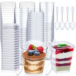 100 Pack 5OZ Dessert Cups With Lids And Spoons Containers Clear Plast... New. Price: $51.88.