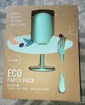 New Knork Eco Party Pack 5 Piece Placesetting Mint Green Plate, Cup, Utensils. Price: $24.95.