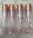 Prestee 16 Champagne Flutes Plastic Rose Gold & Glitter New. Price: $10.00.