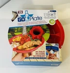 The Go One Handed Red Plastic Picnic Tailgate Party Plates 10 Pack New Open. Price: $7.87.