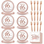 16TH Birthday Party Plates And Napkins Decorations 96 Pcs D... New. Price: $19.72.
