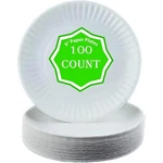 9 Inch Paper Plates. Pack Of 100 Count Made The Usa., White New. Price: $15.55.