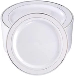 Platos Desechables Plastico 10.25 Paquete 100 Blancos Y Dorados Para Bodas New. Price: $57.99.