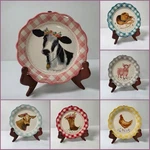 Pioneer Woman Complete Set Of 6 Appetizer / Dessert Plates Gingham Animals Boot New. Price: $29.99.