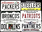 Nfl Metal Novelty License Plate Football State Background Teams New. Price: $11.99.