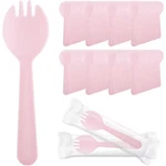 Pink Disposable Plastic Sporks Family Heavy Duty Tableware Indiv New. Price: $53.22.