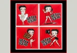 Poses Designs Betty Boop 6-1/4" Square Bright Red Glass Plates Nib Disc New. Price: $28.99.