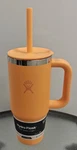 Hydro Flask Travel Tumbler With Handle, Lid Straw - 24 Ounces, Orange New. Price: $39.00.