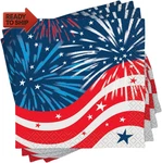 Unique 51591 Fireworks 4TH Of July Beverage Napkins 16CT New. Price: $11.89.