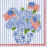 Caspari - Flags And Hydrangeas Paper Cocktail Napkins New. Price: $5.99.
