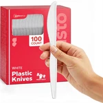 Gusto 100 Pack Basic Disposable Plastic Knives, White Count, New. Price: $16.99.