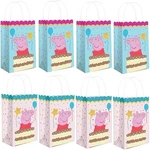 Amscan Charming Pink & Blue Peppa Tea Party Printed Kraft Bags - 8" X 5" (pack O New. Price: $19.99.