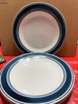Mainstays (4) Casual Banded Cobalt Blue 10" Dinner - Set Of Plates Used. Price: $25.00.