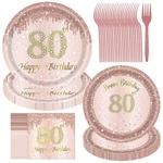 80TH Birthday Decorations For Women, Rose Gold Plates Deco... New. Price: $24.78.