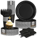 Black Paper Plates And Napkins, Disposable Party Include 7&9INCH New. Price: $44.57.