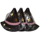 My Mind's Eye 12 -10" Witch's Hat Paper Plates 3 Packs Black Pink Gold New. Price: $25.00.