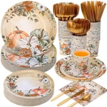 350 Pcs Thanksgiving Fall Party Supplies Dinnerware Set Disposable Plates Nap... New. Price: $65.19.