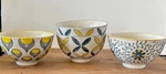 Creative Co-op Stoneware Cream/yellow/gray Dessert Snack Bowls Set Of 4 Used. Price: $26.99.