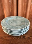 Artisan De Luxe Home Melamine Turquoise Floral & Leaf Set Of 8 Dinner Plates Used. Price: $29.99.