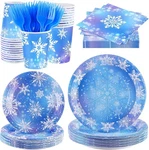 Durony 144PC Frozen Paper Plates Napkins Set Winter Snowflake 2026 New. Price: $32.89.