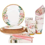 Boosolo Floral Party Supplies Paper Plates And Napkins Sets For 24 Free Shipping New. Price: $28.64.