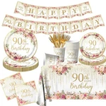 90TH Birthday Party Tableware, 142PCS Rose Gold Decorations For... New. Price: $34.32.